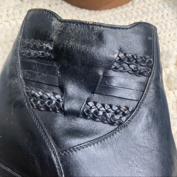 THE WILD PAIR VINTAGE Women's Western Cowgirl Leather Heeled Boots Black 9.5 - Picture 10 of 16